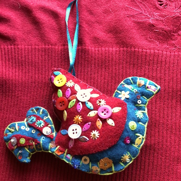 Fancy Bird Christmas Ornament Hand crafted! - Picture 2 of 8